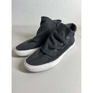 Blowfish Shoes Womens Size 10 M Mabbit Flannel High Top Side Zip Gray